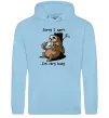 Чоловіча толстовка (худі) Sorry I can` I`m very busy Блакитний фото
