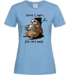 Женская футболка Sorry I can` I`m very busy Голубой фото