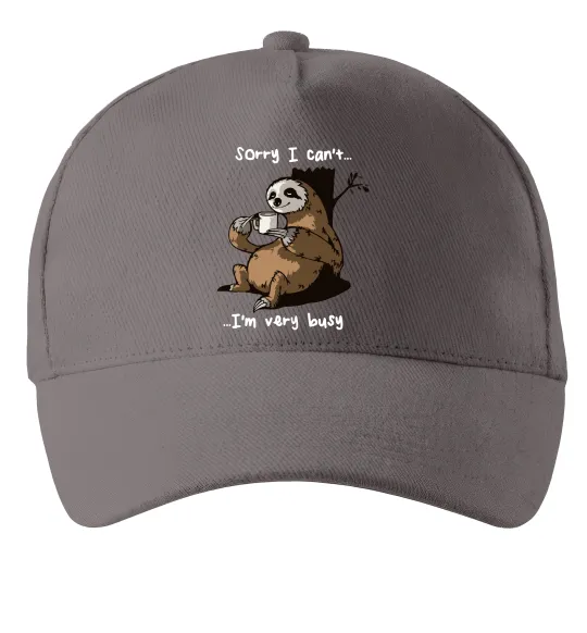 Кепка Sorry I can` I`m very busy Серый фото