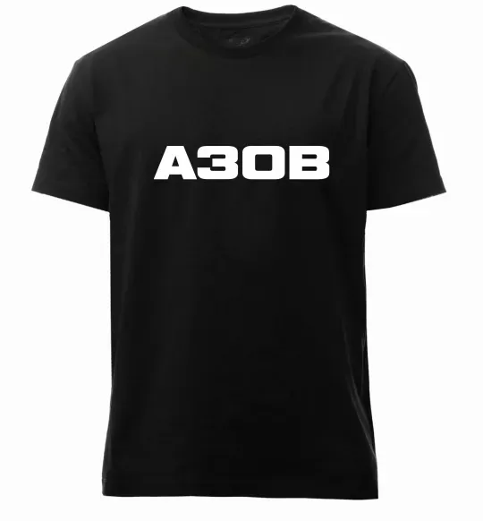 Мужская премиум футболка Азов Черный фото