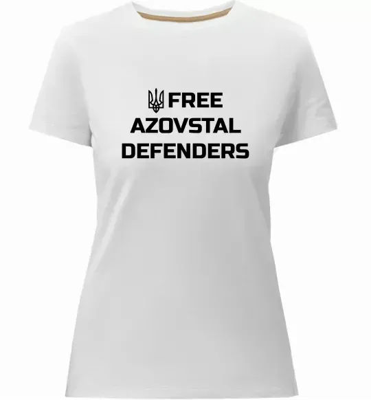 Жіноча преміум футболка Free Azovstal Defenders Білий фото