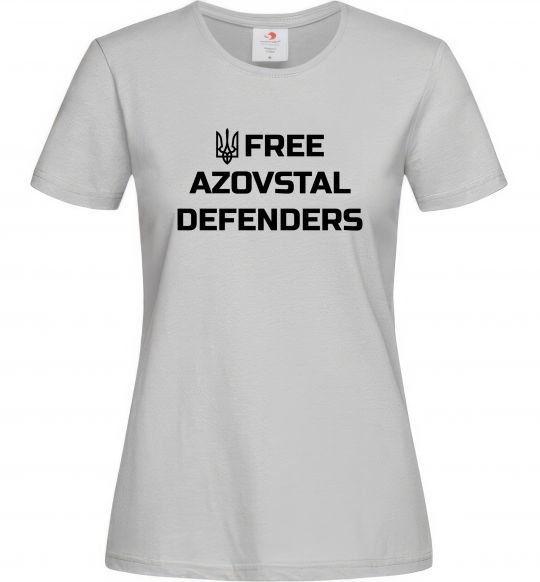 Женская футболка Free Azovstal Defenders Серый фото