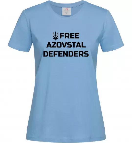 Жіноча футболка Free Azovstal Defenders Блакитний фото