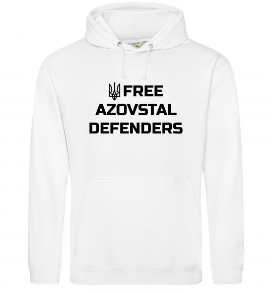 Мужская толстовка (худи) Free Azovstal Defenders Белый фото