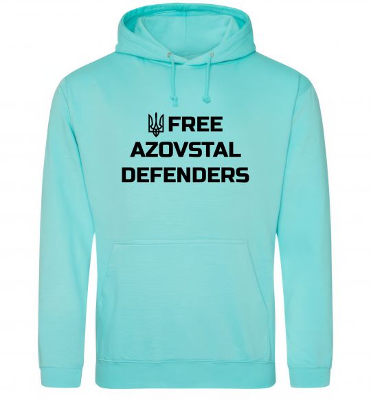 Мужская толстовка (худи) Free Azovstal Defenders Мятный фото