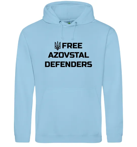 Жіноча толстовка (худі) Free Azovstal Defenders Блакитний фото