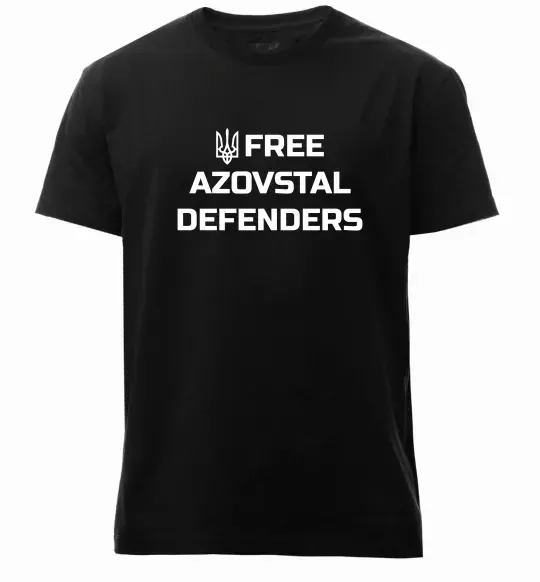 Мужская премиум футболка Free Azovstal Defenders Черный фото