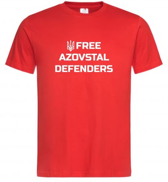 Мужская футболка Free Azovstal Defenders Красный фото