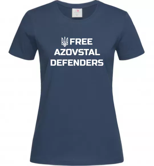 Жіноча футболка Free Azovstal Defenders Темно-синій фото