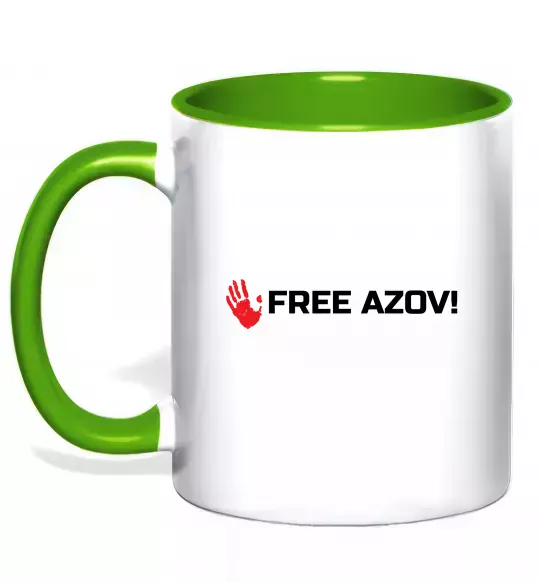 Чашка з кольоровою ручкою Free Azov Зелений фото