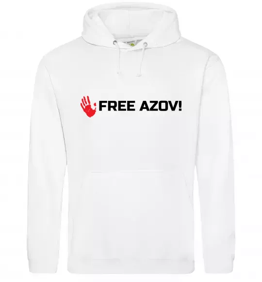 Чоловіча толстовка (худі) Free Azov Білий фото