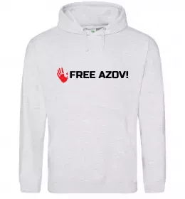 Мужская толстовка (худи) Free Azov Серый меланж фото