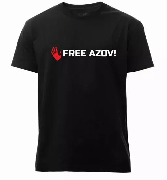 Мужская премиум футболка Free Azov Черный фото