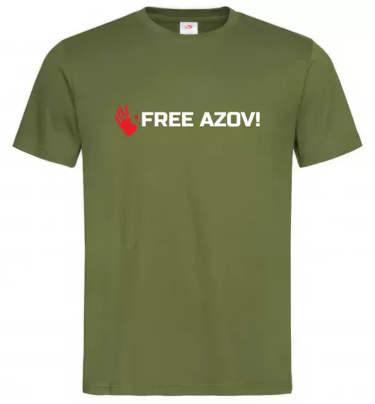 Мужская футболка Free Azov Оливковый фото