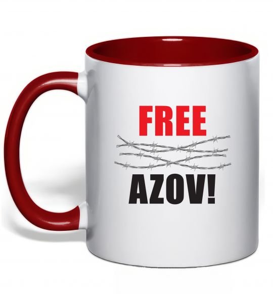 Чашка с цветной ручкой Free Azov Красный фото