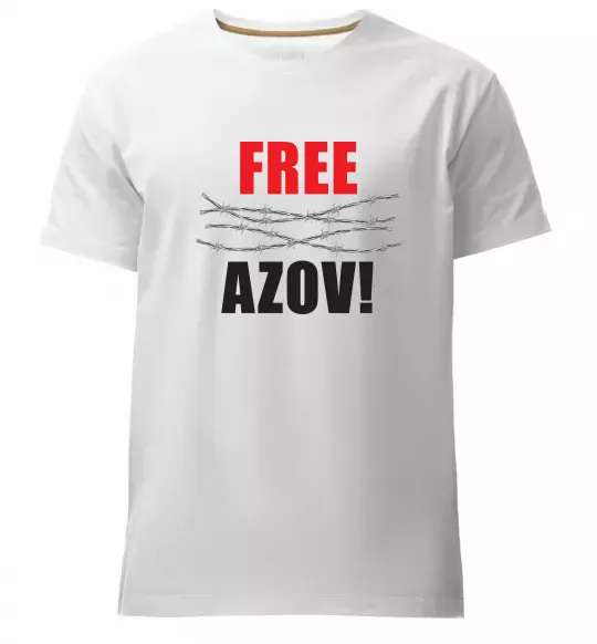 Чоловіча преміум футболка Free Azov Білий фото