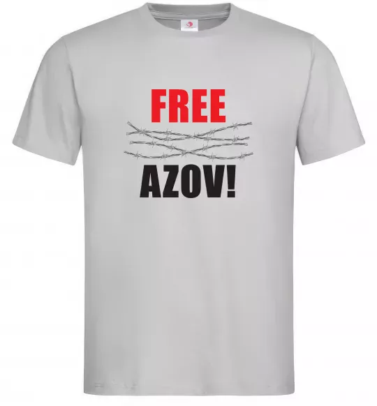Мужская футболка Free Azov Серый фото