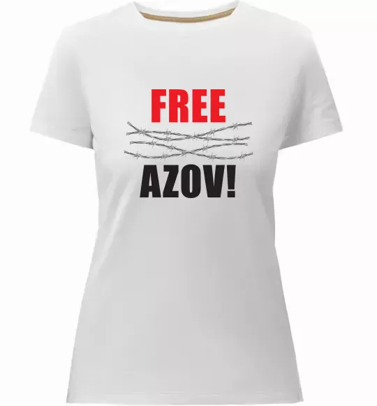 Жіноча преміум футболка Free Azov Білий фото