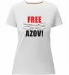 Жіноча преміум футболка Free Azov Білий фото