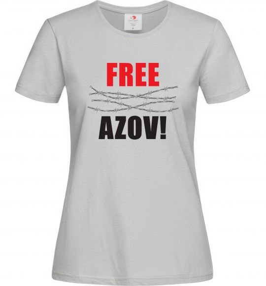 Женская футболка Free Azov Серый фото