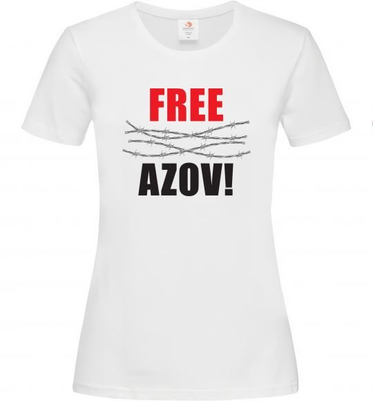 Женская футболка Free Azov Белый фото