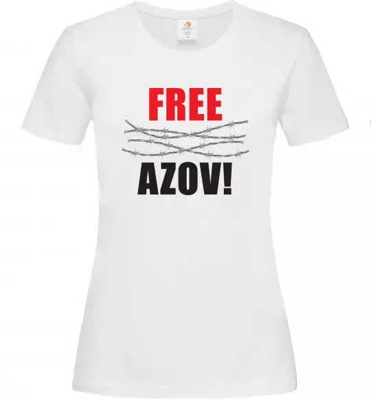 Женская футболка Free Azov Белый фото