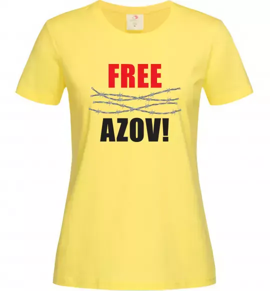 Женская футболка Free Azov Лимонный фото