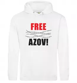 Мужская толстовка (худи) Free Azov Белый фото