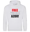 Мужская толстовка (худи) Free Azov Серый меланж фото