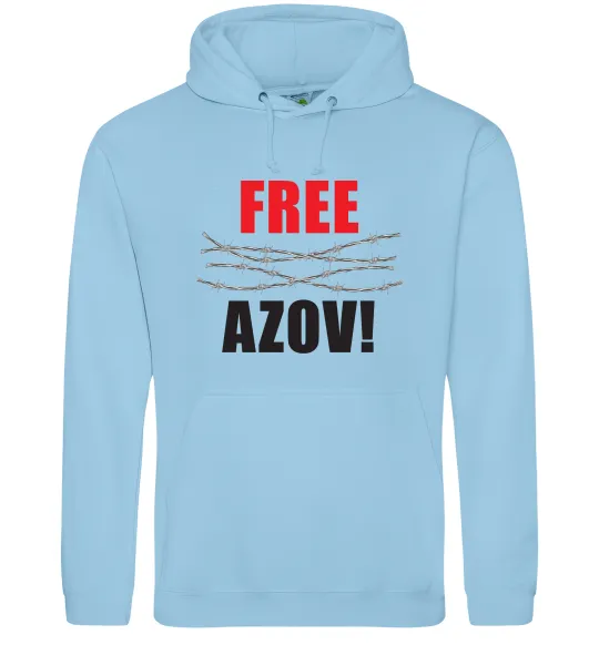 Жіноча толстовка (худі) Free Azov Блакитний фото