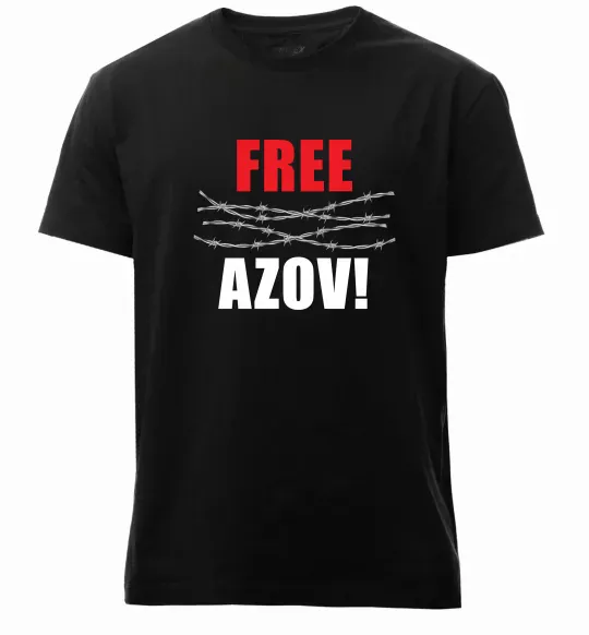 Чоловіча преміум футболка Free Azov Чорний фото