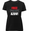 Жіноча преміум футболка Free Azov Чорний фото