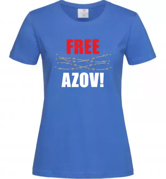 Женская футболка Free Azov Ярко-синий фото