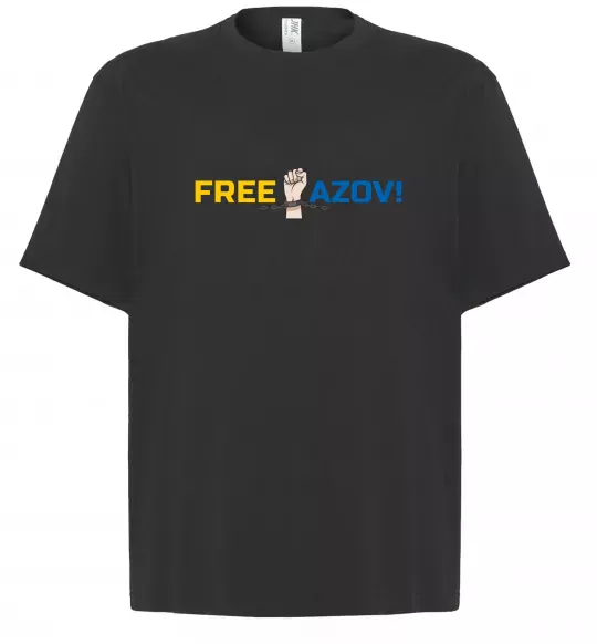 Футболка Оверсайз Free Azov рука Чорний фото
