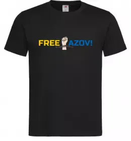 Мужская футболка Free Azov рука Черный фото
