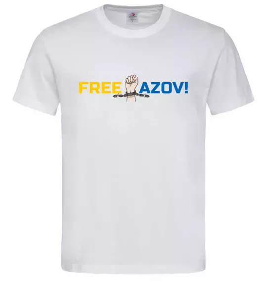 Мужская футболка Free Azov рука Белый фото
