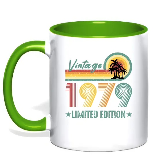 Чашка з кольоровою ручкою Vintage 1979 Лаймовий фото