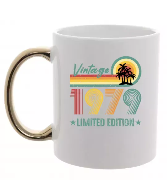 Чашка з кольоровою ручкою Vintage 1979 Золото фото