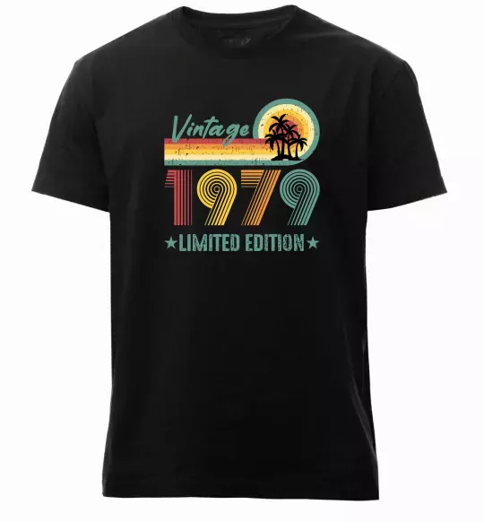 Мужская премиум футболка Vintage 1979 Черный фото