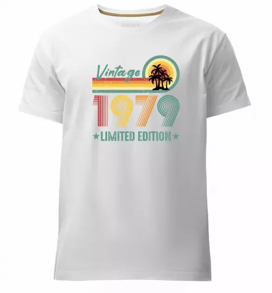 Мужская премиум футболка Vintage 1979 Белый фото