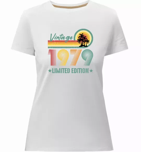 Жіноча преміум футболка Vintage 1979 Білий фото