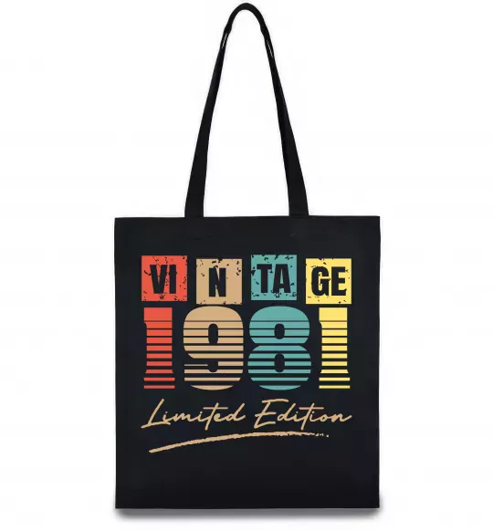 Еко-сумка Vintage 1981 Чорний фото