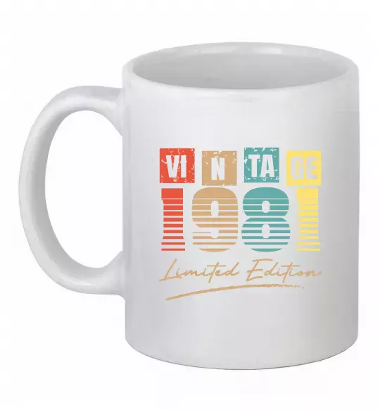 Чашка керамическая Vintage 1981 Белый фото