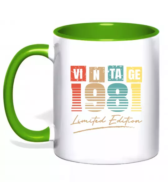 Чашка с цветной ручкой Vintage 1981 Зеленый фото