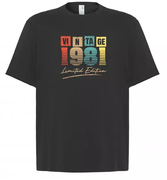 Футболка Оверсайз Vintage 1981 Черный фото