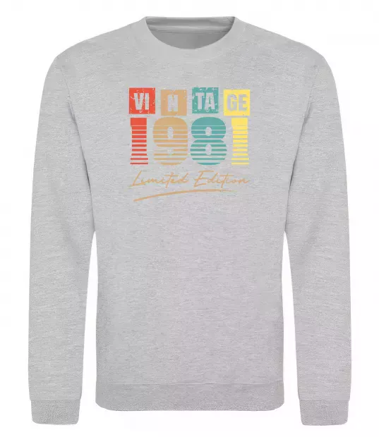 Світшот Vintage 1981 Сірий меланж фото