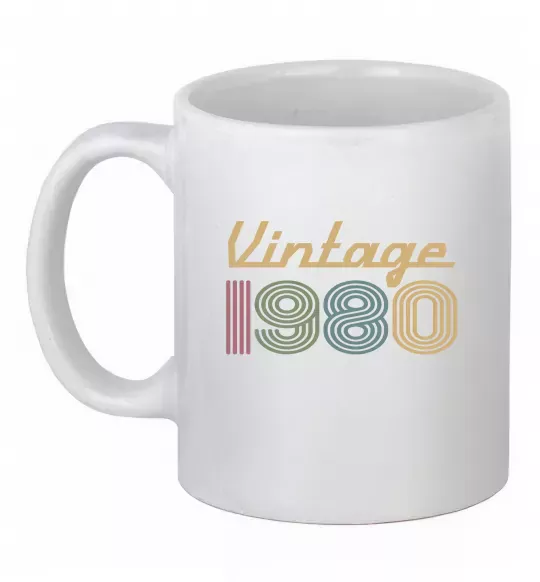 Чашка керамічна Vintage 1980 Білий фото