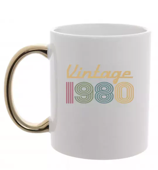 Чашка с цветной ручкой Vintage 1980 Золото фото