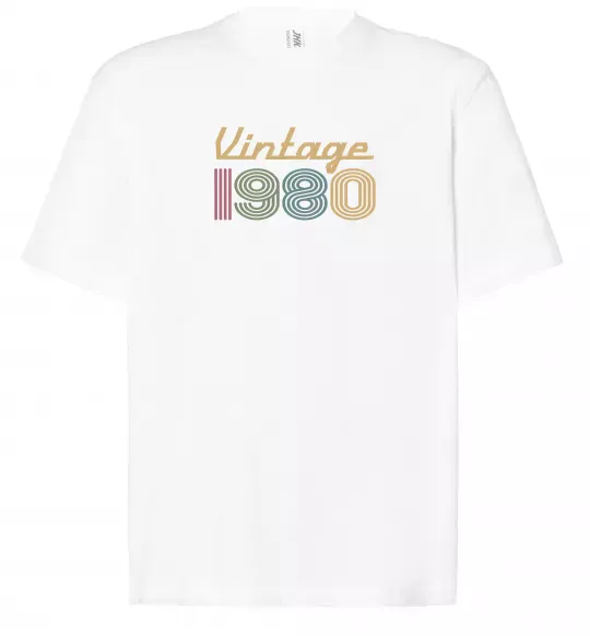 Футболка Оверсайз Vintage 1980 Білий фото