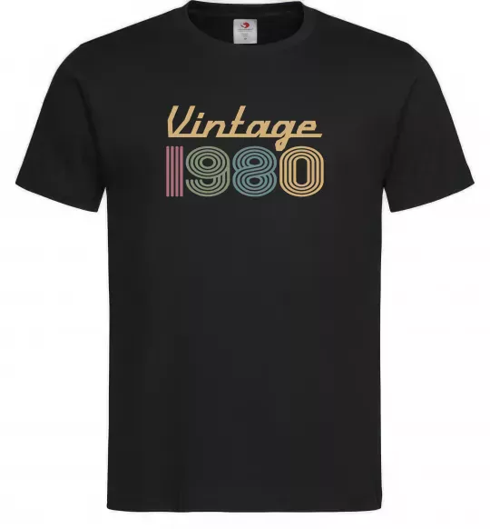 Мужская футболка Vintage 1980 Черный фото